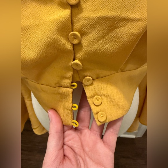 Mustard Seed Golden Yellow Cropped Blouse - Picture 5 of 11